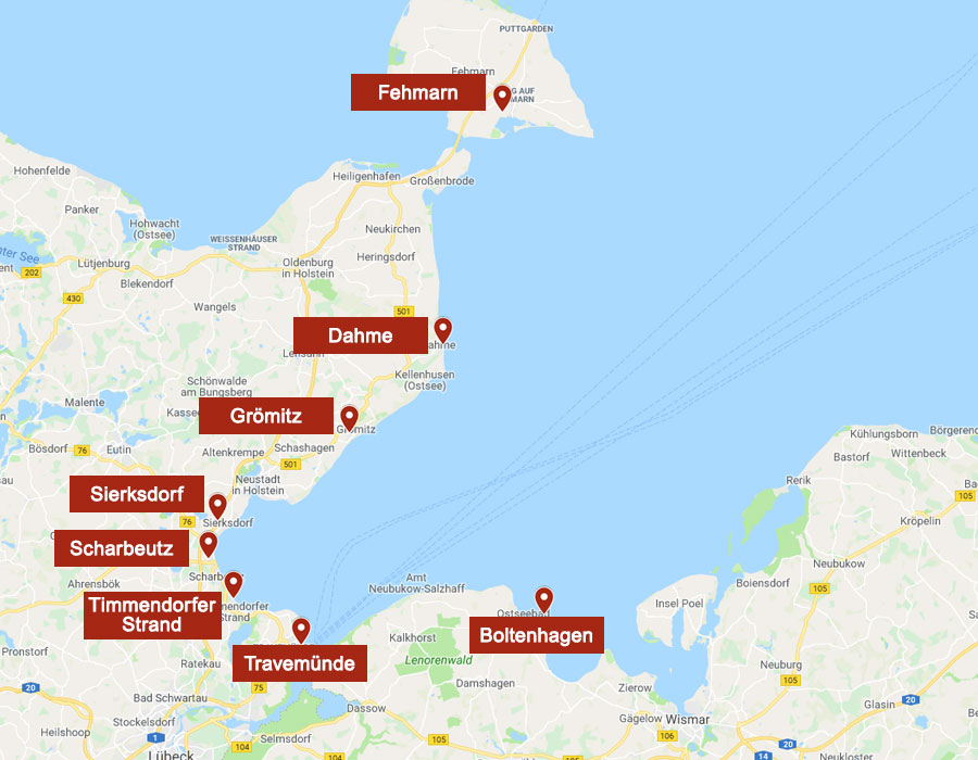 ostsee karte lübecker bucht Urlaub An Der Lubecker Bucht Ferienwohnungen Und Ferienhauser ostsee karte lübecker bucht